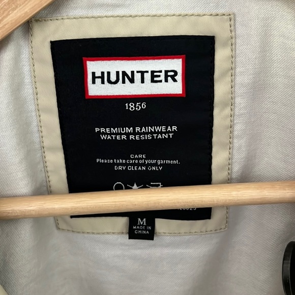 HUNTER LEATHER BUCKLE TRENCH COAT MEDIUM Double Breasted Raincoat Long J… - Picture 7 of 13